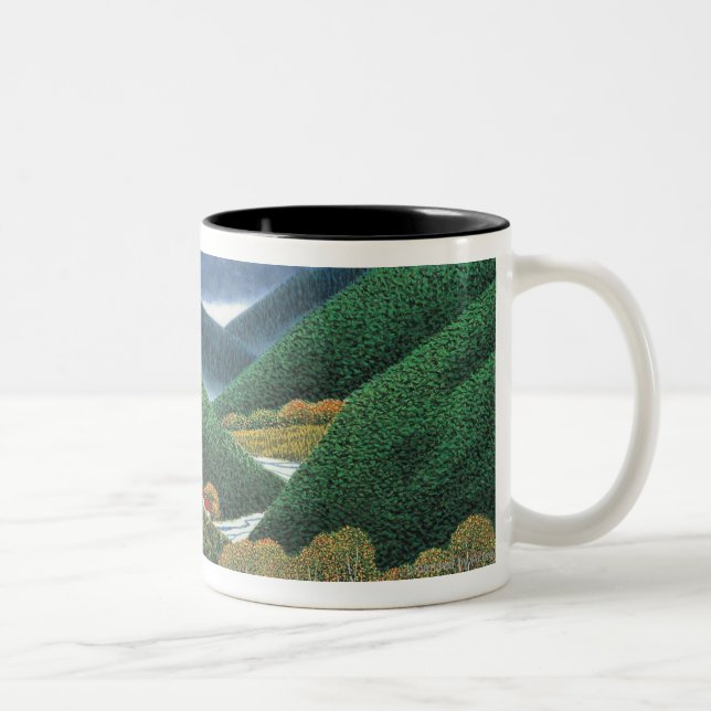 Frühlings-Berge Zweifarbige Tasse (Rechts)