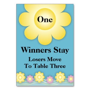 Frühlings-Blumen Bunco Tabellen-Karte #1 Tischnummer