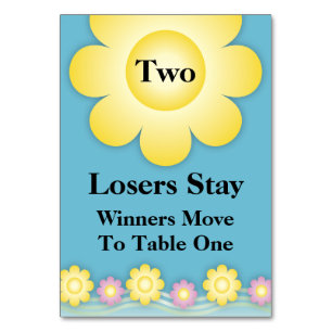 Frühlings-Blumen Bunco Tabellen-Karte #2 Tischnummer