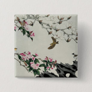 Frühlings-Blumen Button