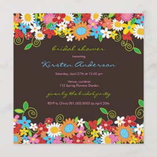 Frühlings-Blumen-Garten-Gänseblümchen-Brautparty Einladung