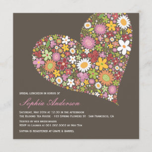 Frühlings-Blumen-Herz-Liebe-Brautmittagessen laden Einladung