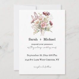 Frühlings-Blumen-Hochzeitseinladung Einladung
