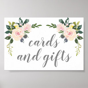 Frühlings-Blumen-Hochzeitskarten und Geschenke Sch Poster