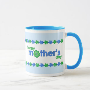 Frühlings-Blumen-Tasse der Mutter Tagesblaue Tasse
