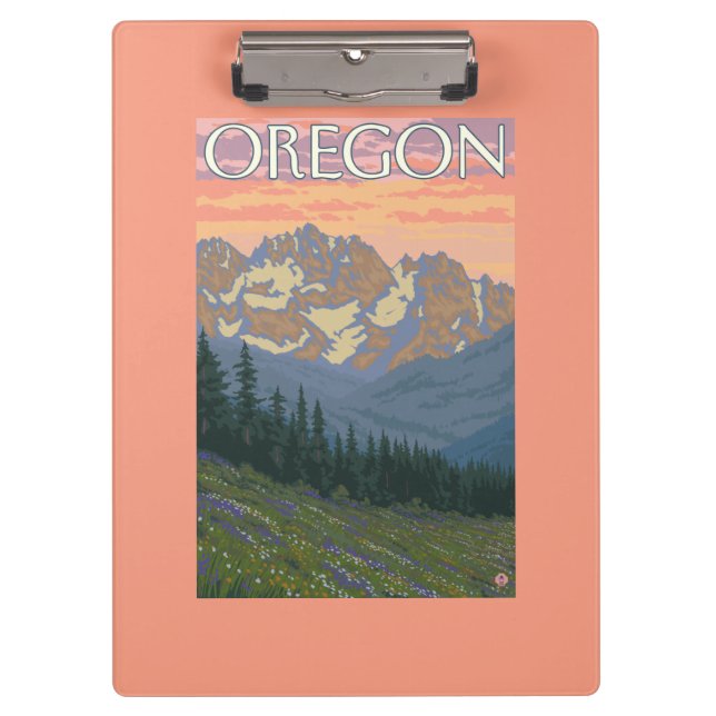 Frühlings-Blumen-Vintages Reise-Plakat Klemmbrett (Vorderseite)