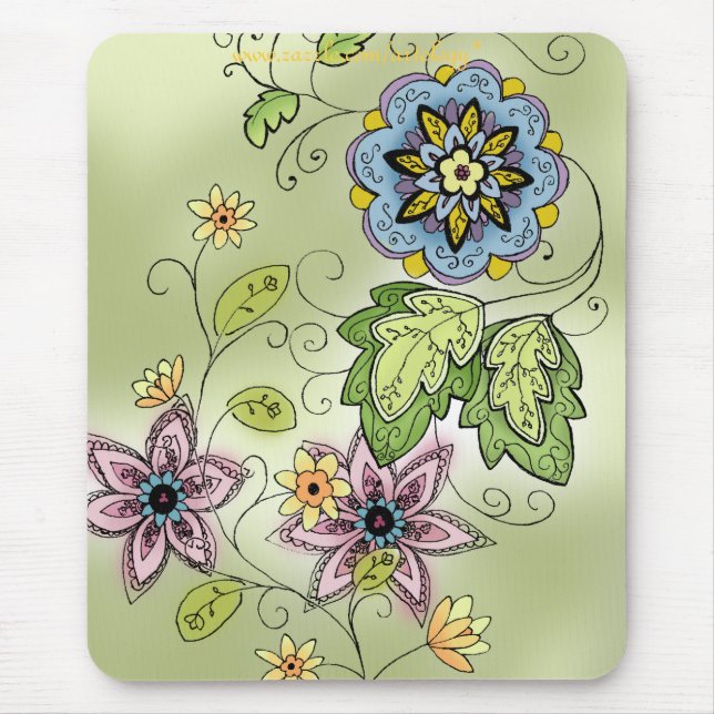 Frühlings-Blumenmausunterlage Mousepad (Vorne)
