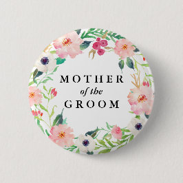 Frühlings-Blumenmutter der Bräutigam-Hochzeit Button