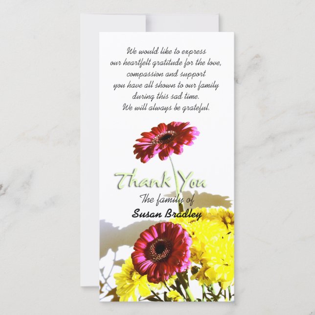 Frühlings-Blumenstrauß-Beileid danken Ihnen 1 Dankeskarte (Vorderseite)