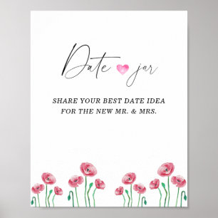 Frühlings-Date-Night-Ideen. Date-Jar-Bridal-Spiel  Poster