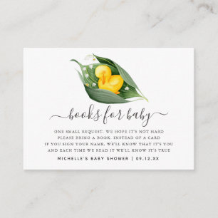 Frühlings-Entenküken-Baby-Shower-Buch-Anfrage Begleitkarte