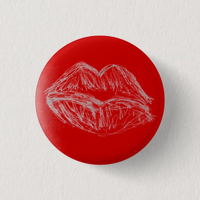 Frühlings-Fantasie - Lippenstift-Lippen Button (Vorderseite)