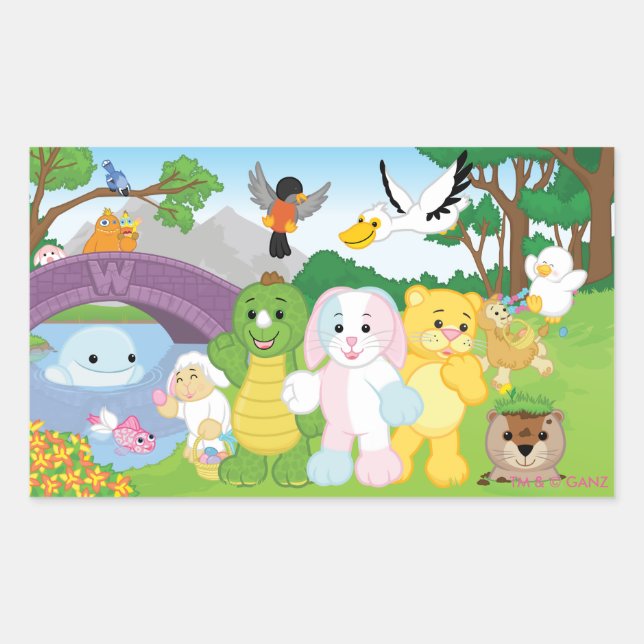 Frühlings-Feier im Kinzville Park Rechteckiger Aufkleber (Vorderseite)