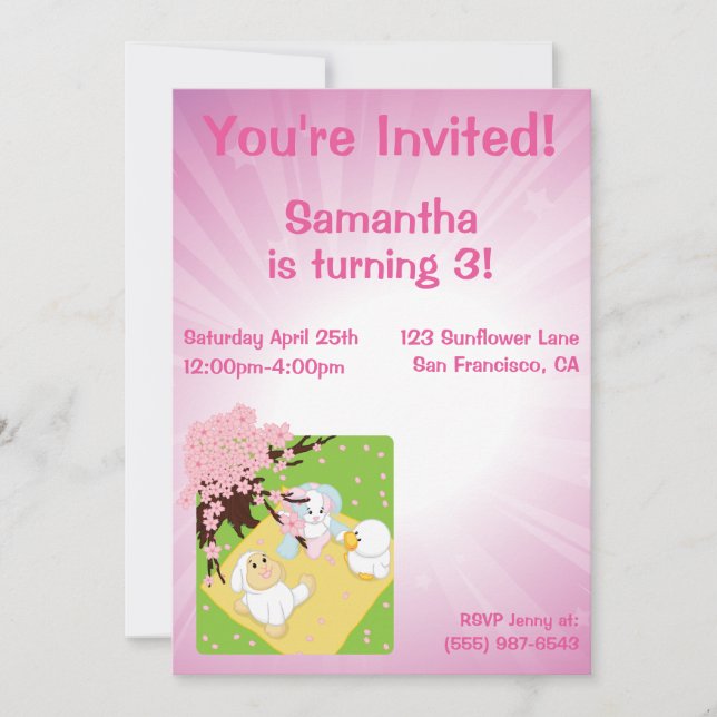 Frühlings-Feier-Picknick Einladung (Vorderseite)