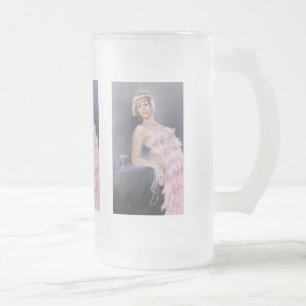 Frühlings-Flapper-Frosted-Bierkrug Mattglas Bierglas