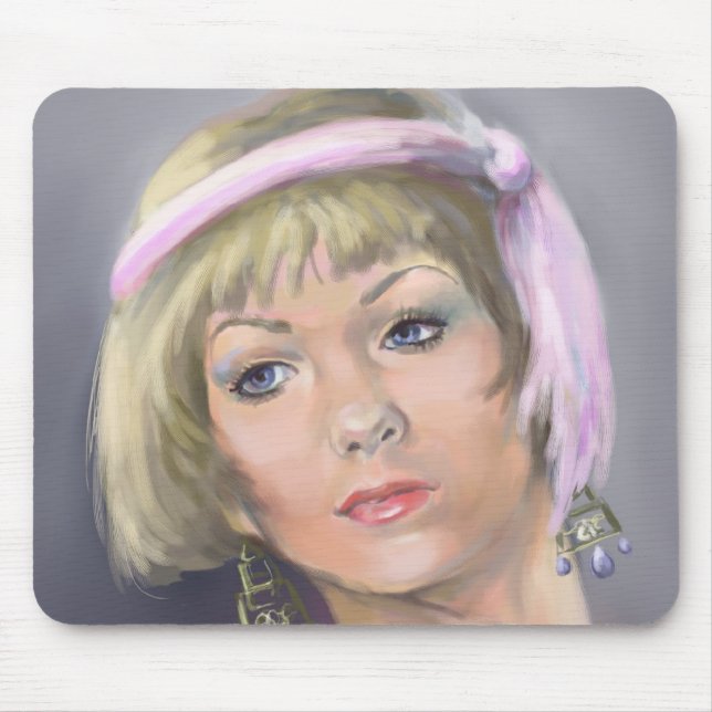 Frühlings-Flapper-Porträt-Mauspad Mousepad (Vorne)