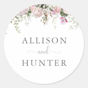 Frühlings-Floral-Monogramm-Siegel Runder Aufkleber