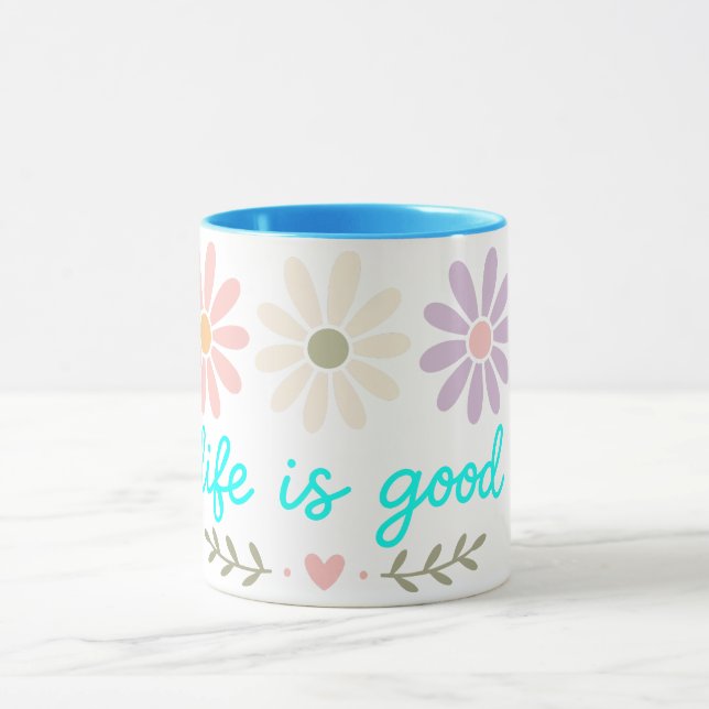 Frühlings-Gänseblümchen-Tasse, Boho-Pastell-Blumen Tasse (Zentrum)