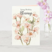 Frühlings-Geburtstagsglückwünsche rosa Dogwood-Blü