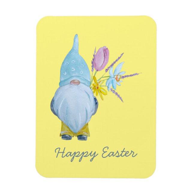 Frühlings-Gnom Frohe Ostern Magnet (Vertikal)