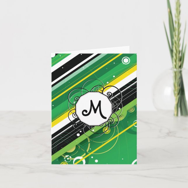Frühlings-grüne Modern-Retro Streifen mit (Vorderseite)