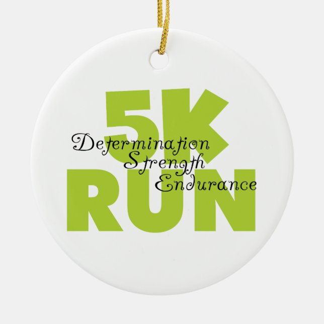 Frühlings-grüner Lauf 5K Keramikornament (Vorne)