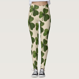 Frühlings-grünes irisches Kleeblatt-Muster Leggings