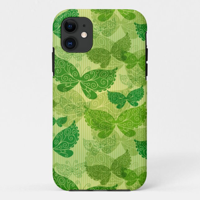 Frühlings-grünes Muster Case-Mate iPhone Hülle (Rückseite)