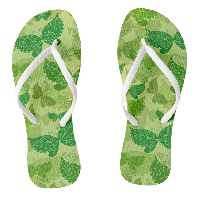 Frühlings-grünes Muster Flip Flops (Fußbett)