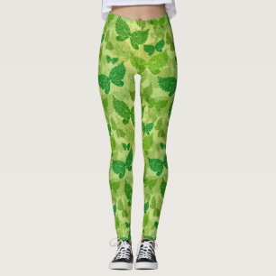 Frühlings-grünes Muster Leggings