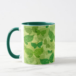 Frühlings-grünes Muster Tasse