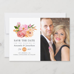 Frühlings-Hochzeits-Blumen-Hochzeitsfoto Save The Date
