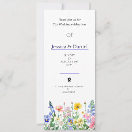 Frühlings-Hochzeitseinladung Garten mehrfarbige Bl Einladung