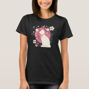Frühlings-Kirschblüten, Sakura mit süßer Katze T-Shirt