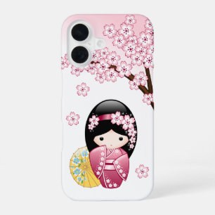 Frühlings-Kokeshi-Puppe - Süße japanische Geisha iPhone 16 Hülle