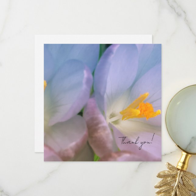 Frühlings-Krokus-Fotografie Dankeskarte (Vorderseite/Rückseite Beispiel)