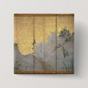 Frühlings-Landschaft Button