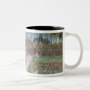 Frühlings-Landschaft Zweifarbige Tasse