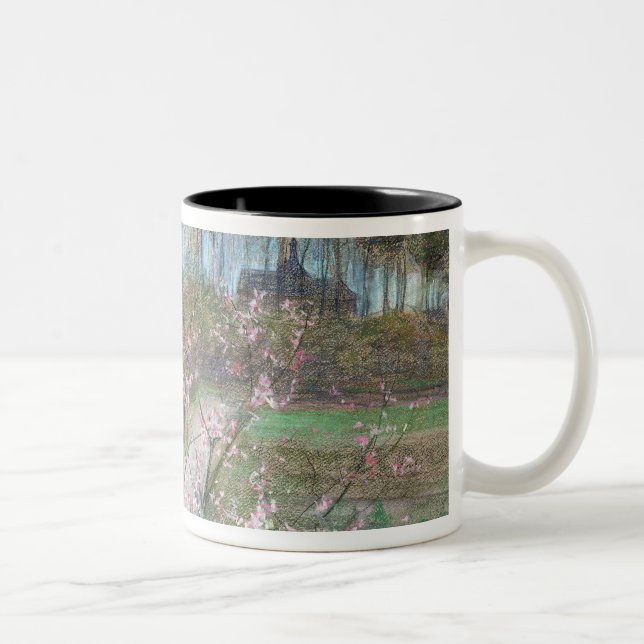 Frühlings-Landschaft Zweifarbige Tasse (Rechts)