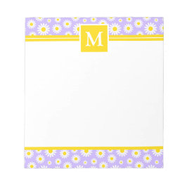 Frühlings-Lila-Daisien-Monogramm Notizblock
