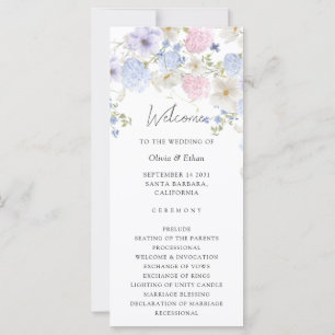 Frühlings-Lila-und-Rosa-Wildblumen-Hochzeitsprogra