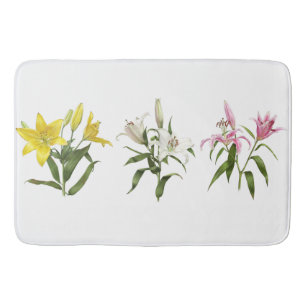 Frühlings-Lilien-Blumengarten Badematte