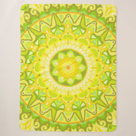 Frühlings-Mandala-Gemütlich Grün Gelb Floral Boho Sherpadecke