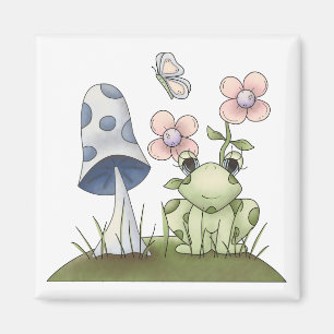 Frühlings-Material · Frosch u. Pilz Magnet