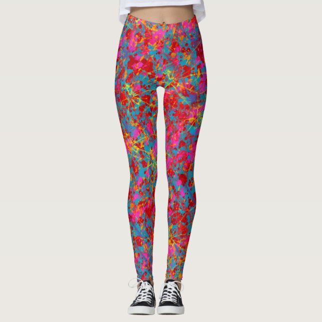 Frühlings-Mischung hellblaue LEGGINGS-Querstation Leggings (Vorderseite)