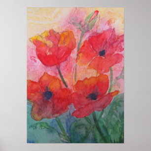 Frühlings-Mohnblumen Poster