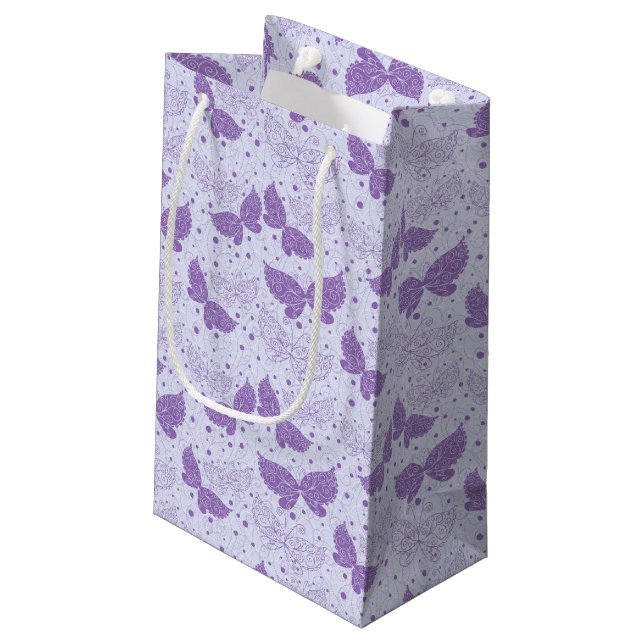 Frühlings-Muster Kleine Geschenktüte (Rückseite Schrägansicht)