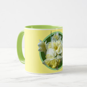 Frühlings-Narzissen-weiße gelbe Narzissen-Blumen Tasse