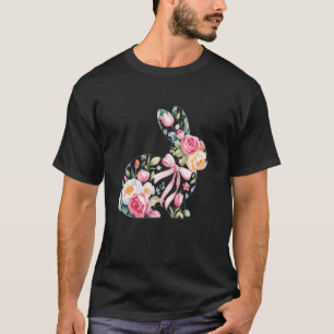 Frühlings-Oster-Watercolor-Hase-Blumen Für Frauen T-Shirt