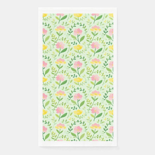 Frühlings-Pastell-Blumenmuster Serviette (Vorderseite)